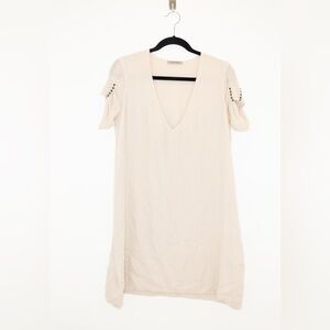 Light taupe silk vintage Bottega Veneta dress. (Size 6)